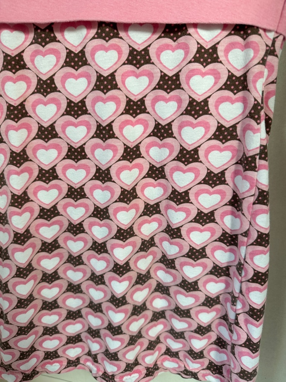 Basic editions pink heart print dress size 7/8 - Picture 5 of 7